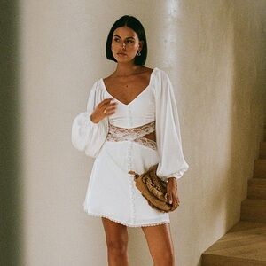 Sabo skirt Carmen cutout white dress